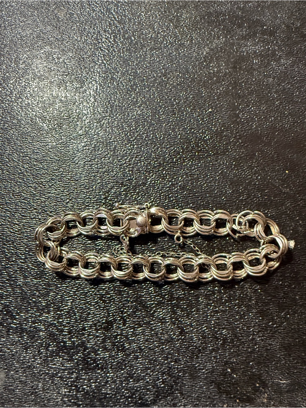 Double Link Silver Chain Bracelet